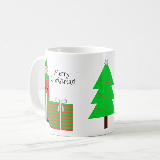 Kerst Elf Mok - Gestreept geschenkpakket (Voorkant links)