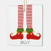 Kerst Elf NAAM Feestelijke vakantie Leggings Fun Keramisch Ornament (Links)