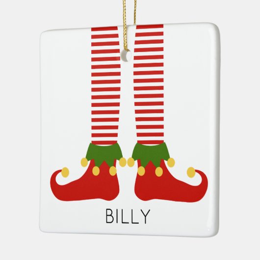Kerst Elf NAAM Feestelijke vakantie Leggings Fun Keramisch Ornament (Links)