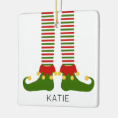 Kerst Elf NAAM Feestelijke Vakantie Plezier Keramisch Ornament (Links)