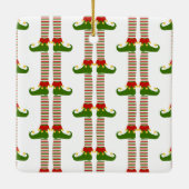 Kerst Elf NAAM Feestelijke Vakantie Plezier Keramisch Ornament (Achterkant)