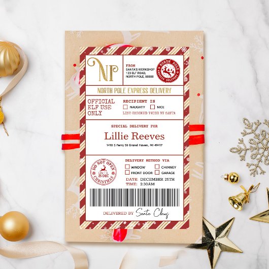 Kerst Elf Noord-Pool Speciale Levering Verzending Rechthoekige Sticker