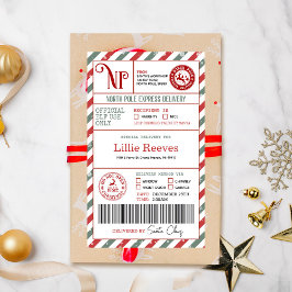 Kerst Elf Noord-Pool Speciale Levering Verzending Rechthoekige Sticker