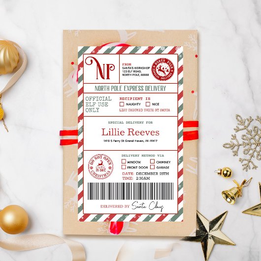 Kerst Elf Noord-Pool Speciale Levering Verzending Rechthoekige Sticker