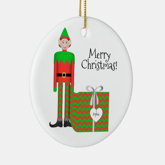 Kerst Elf Ornament - Chevron Cadeaupakket (Rechts)