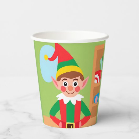Kerst Elf papier beker (Achterkant)