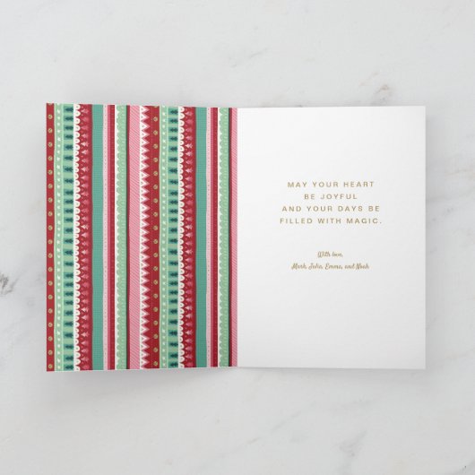 Kerst Elf Papier Doll Gevouwen Feestdagen Kaart (Binnen)