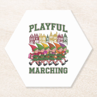 Kerst Elf Parade Kartonnen Onderzetters