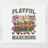 Kerst Elf Parade Sparkling Wijnetiket (Enkel label)