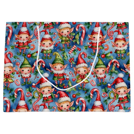 Kerst Elf Patronen Groot Cadeauzakje (Voorkant)