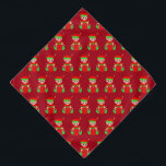 Kerst Elf Patroon op rood Bandana<br><div class="desc">Kerst elf patroon op rode achtergrond.</div>