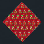 Kerst Elf Patroon op rood Bandana<br><div class="desc">Kerst elf patroon op rode achtergrond.</div>