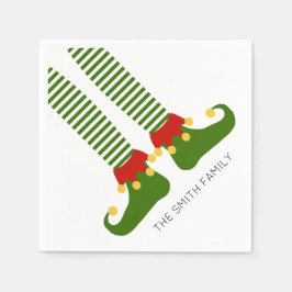 Kerst Elf Plank NAAM Grappig Vakantie Feestelijk Servet