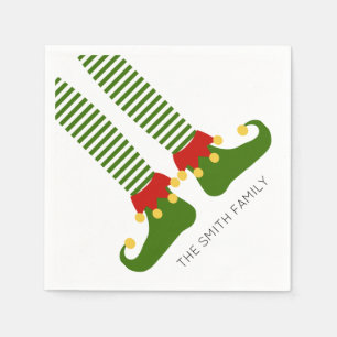 Kerst Elf Plank NAAM Grappig Vakantie Feestelijk Servet