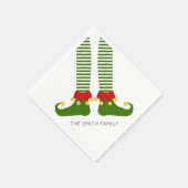 Kerst Elf Plank NAAM Grappig Vakantie Feestelijk Servet (Hoek)