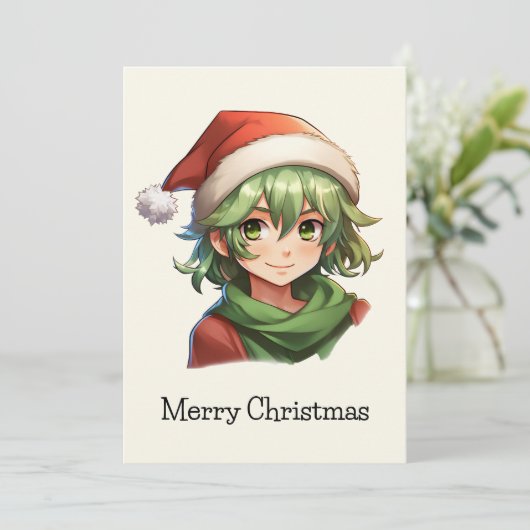 Kerst Elf Portret Feestdagenkaart (Staand voorkant)