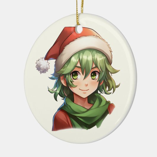 Kerst Elf Portret Keramisch Ornament (Links)