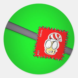 Kerst Elf postzegel Ronde Sticker