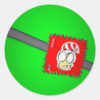 Kerst Elf postzegel Ronde Sticker