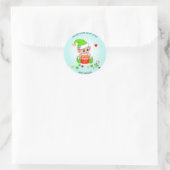 Kerst Elf Product & Potlabel Handgemaakt Ronde Sticker (Tas)