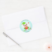 Kerst Elf Product & Potlabel Handgemaakt Ronde Sticker (Envelop)