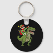 Kerst Elf Rijden Dinosaurus T Rex Boys Kinder Plez Sleutelhanger (Achterkant)