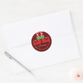 Kerst Elf Ronde retour adreslabel Ronde Sticker (Envelop)
