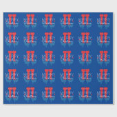 Kerst Elf Rood Blauw Script Sneeuwvlok Inpakpapi Cadeaupapier (Vlak)