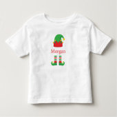 Kerst-Elf Rood Groen Kinderen Kinder Shirts (Voorkant)