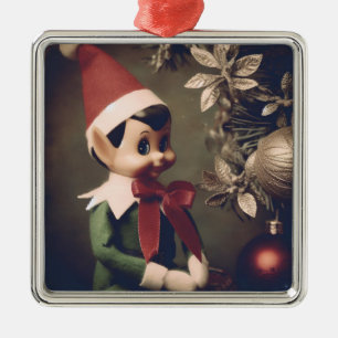 Kerst Elf Schattigee vakantie Metalen Ornament