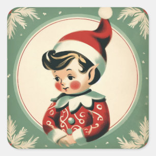 Kerst Elf Schattigee  vakantie Vierkante Sticker