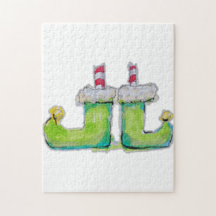 Kerst elf schoenen legpuzzel