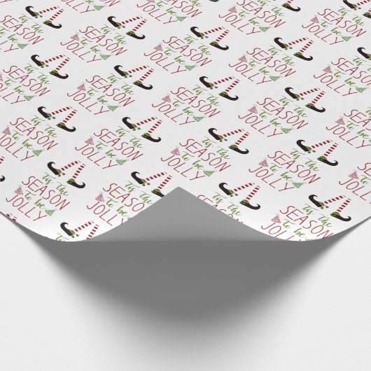 Kerst Elf SEIZOEN OM VROLIJK TE ZIJN Cadeaupapier (Hoek)