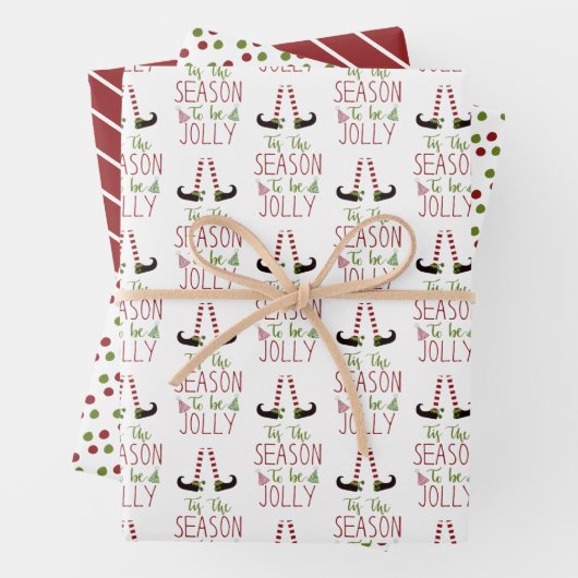 Kerst Elf SEIZOEN OM VROLIJK TE ZIJN Inpakpapier Vel (In situ)