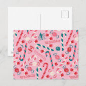 Kerst Elf Snoep Patroon Feestdagenkaart (Voorkant / Achterkant)