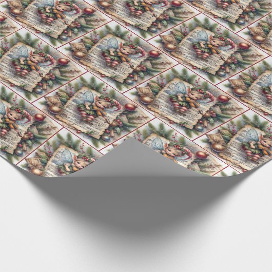 Kerst Elf speelt viool Cadeaupapier (Hoek)