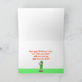 Kerst Elf Staande op Cadeaus Feestdagen Kaart (Binnen)