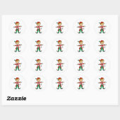 Kerst Elf Stick Figuur Sticker (Vel)