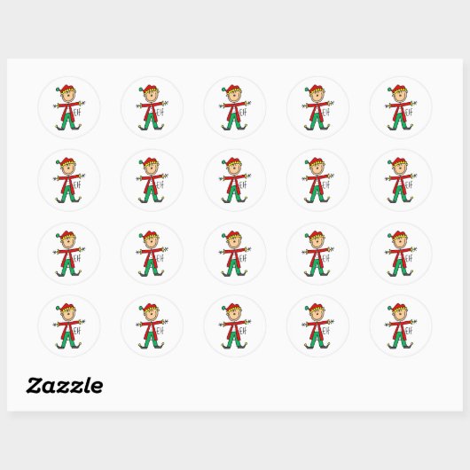 Kerst Elf Stick Figuur Sticker (Vel)