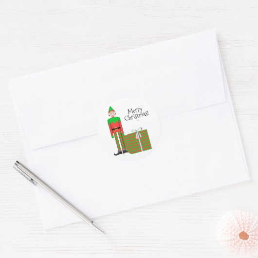 Kerst Elf Sticker - Chevron Cadeaupakket (Envelop)