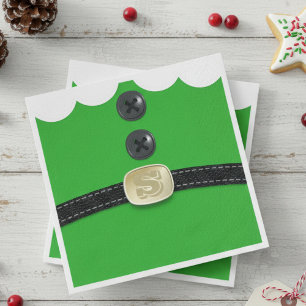 Kerst Elf Suit Belt Green Paper servetten