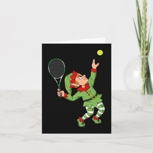 Kerst Elf Tennis Fun Boys Meisjes Kinder Tiener XM Kaart (Voorkant)