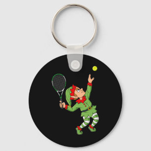 Kerst Elf Tennis Fun Boys Meisjes Kinder Tiener XM Sleutelhanger