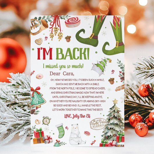 Kerst Elf Terug Ik Ben Terug Briefkaart