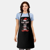 Kerst Elf Top Chef Vakantie Zwart T-shirt Schort (Gedragen)