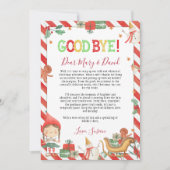 Kerst Elf Vaarwel Brief Kaart (Voorkant)