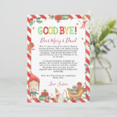 Kerst Elf Vaarwel Brief Kaart (Staand voorkant)