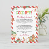 Kerst Elf Vaarwel Brief Kaart (Staand voorkant)