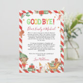 Kerst Elf Vaarwel Brief Kaart (Staand voorkant)