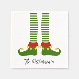 Kerst Elf Vakantie Cheer Naam Feestelijk Plezier Servet